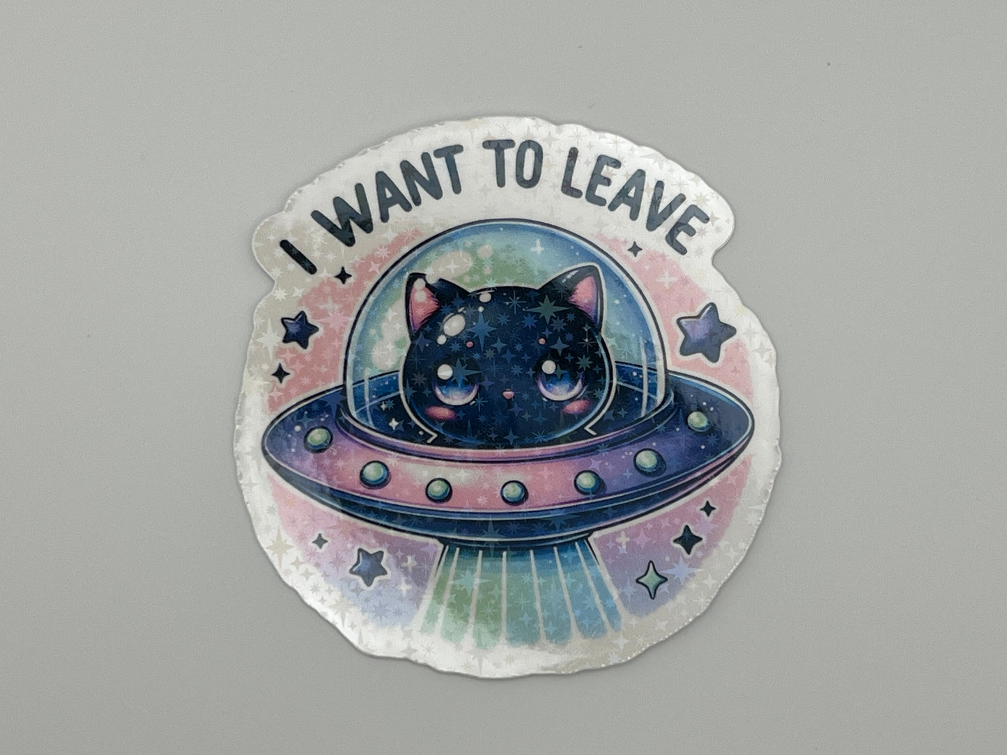 I want to leave Cat Sticker
