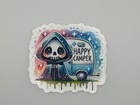 Happy Camper Grim Reaper Sticker